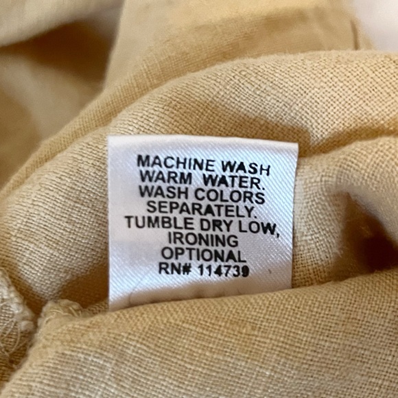 Flax Short Sleeve Shirt in Yellow Size 1G - Picture 4 of 5